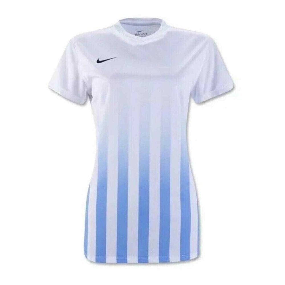 Nike Women's Blue and White Striped Shirt